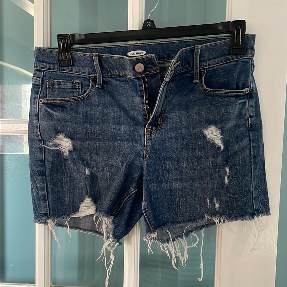 Old Navy Blue Distressed Denim Shorts
